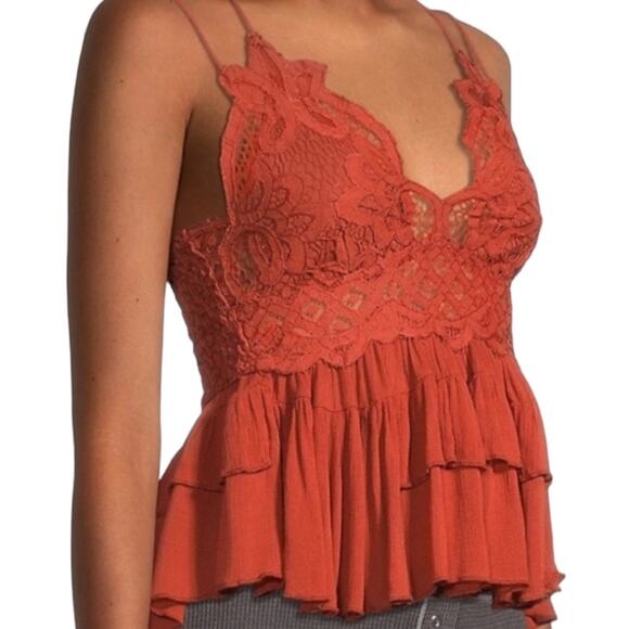 NWT Free People Adella Cami Burt Orange Size Medium - Picture 2 of 6
